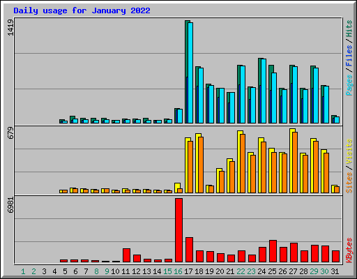 Daily usage for January 2022