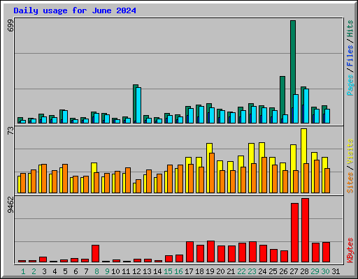 Daily usage for June 2024