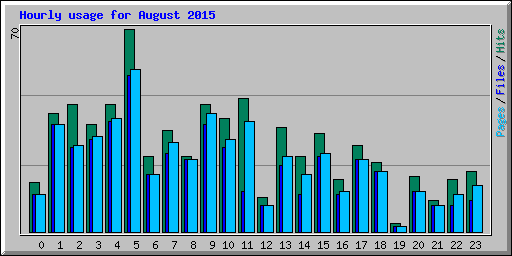 Hourly usage for August 2015