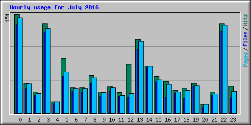 Hourly usage for July 2016