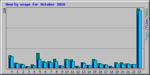 Hourly usage for October 2016