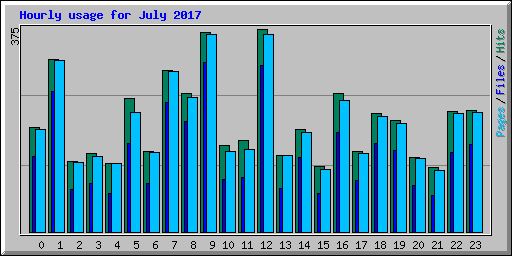Hourly usage for July 2017