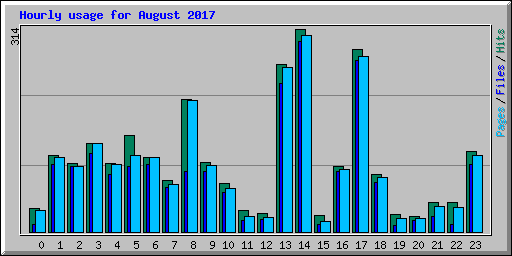 Hourly usage for August 2017