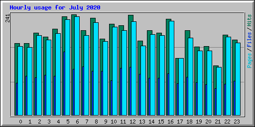 Hourly usage for July 2020