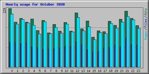 Hourly usage for October 2020