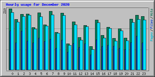 Hourly usage for December 2020