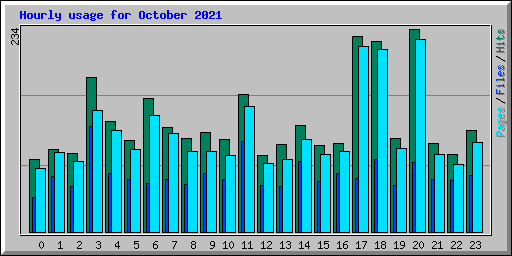 Hourly usage for October 2021