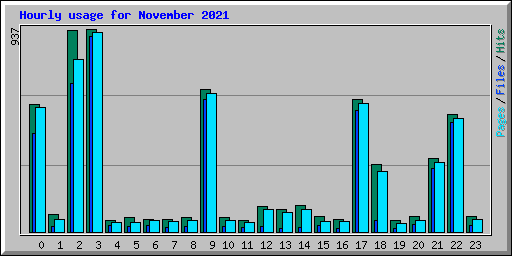 Hourly usage for November 2021