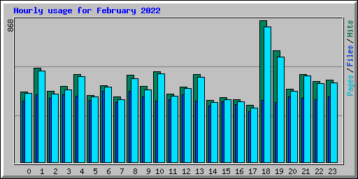 Hourly usage for February 2022