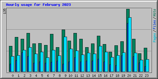 Hourly usage for February 2023