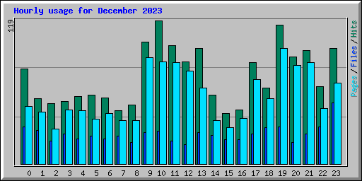 Hourly usage for December 2023