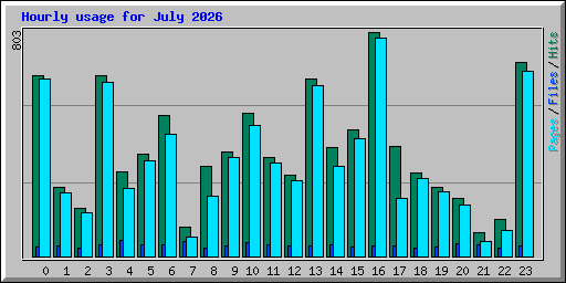 Hourly usage for July 2026